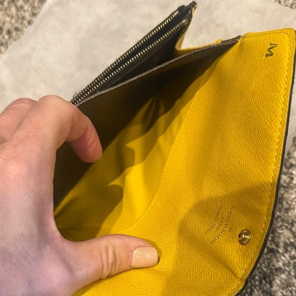 Louis Vuitton Brown Monogram Wallet with Gold Accents - Picture 4 of 14